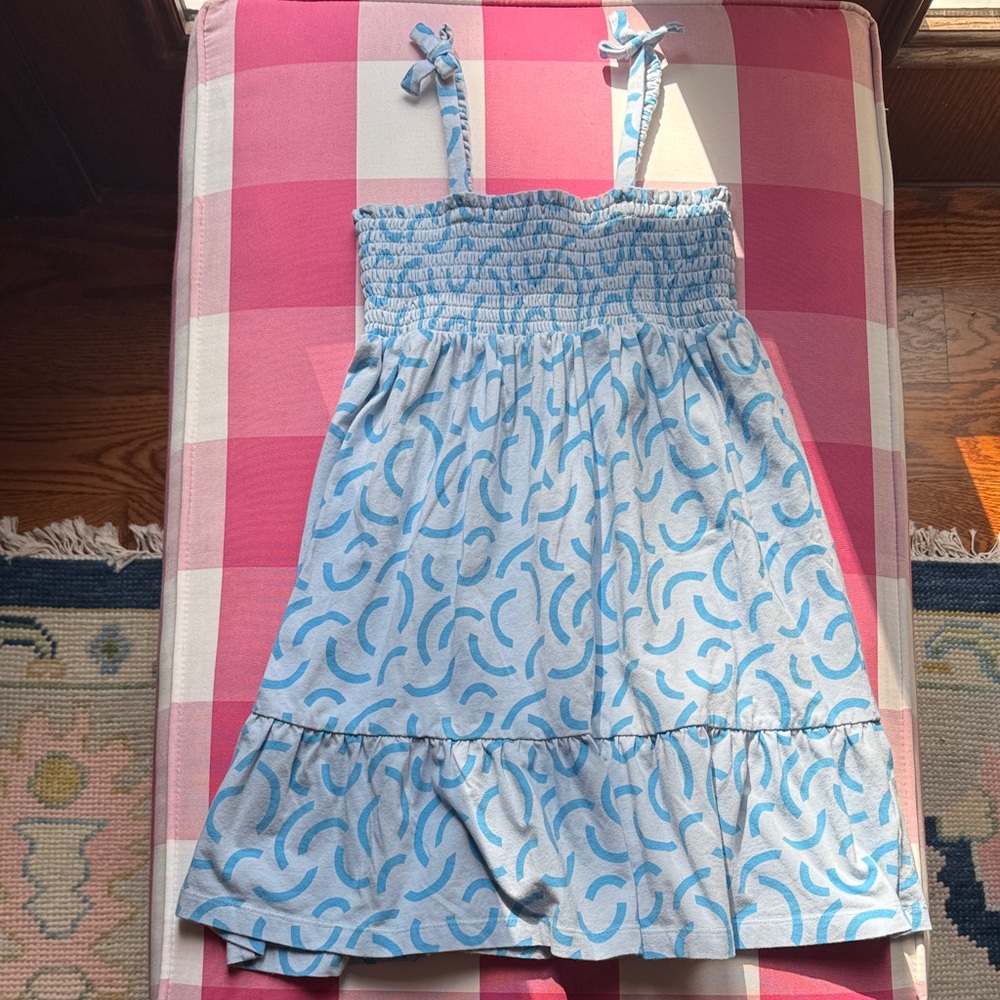 Charming Blue Patterned Kids Dress